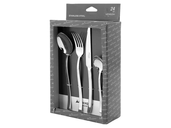 Menagere - komplett bestickset i rostfritt stål pran - 721332 - Inoxpran Venetianskt bestickset om 24 st i rostfritt stål