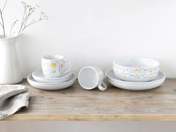 Komplett service - Skapabar bordsservering - 23617 - , , Serie Allround - WIESENBLUMEN, Geschirrset, Kombiservice 10 teilig