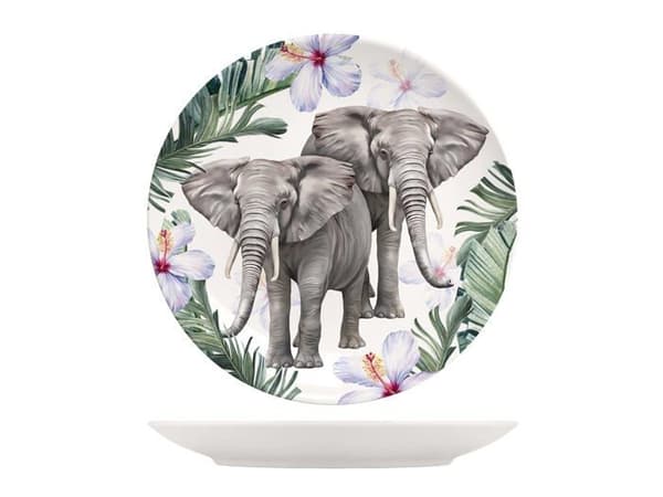Komplett service - H-h bordsservering - 0129501 - set 6 piatti piani exotic in new benporslin avorio decorato cm 26
