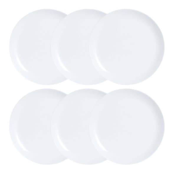 Middagstallrikar - Luminarc - Diwali - Opalglas - Set om 6 - 25 cm - Vit