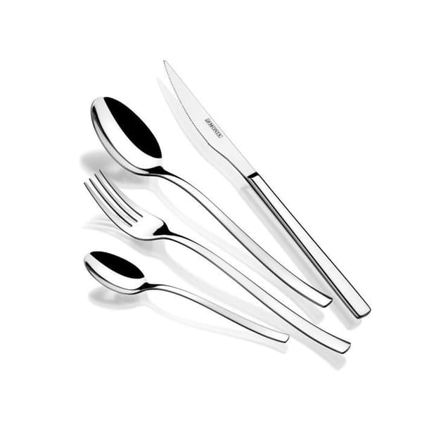 Monix Génova 24 delar bestickset med stekkniv i 18/10 rostfritt stål Modern design blankpolerad