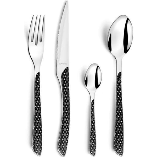 Eclat Geo Black & White - 24-delars bestickset