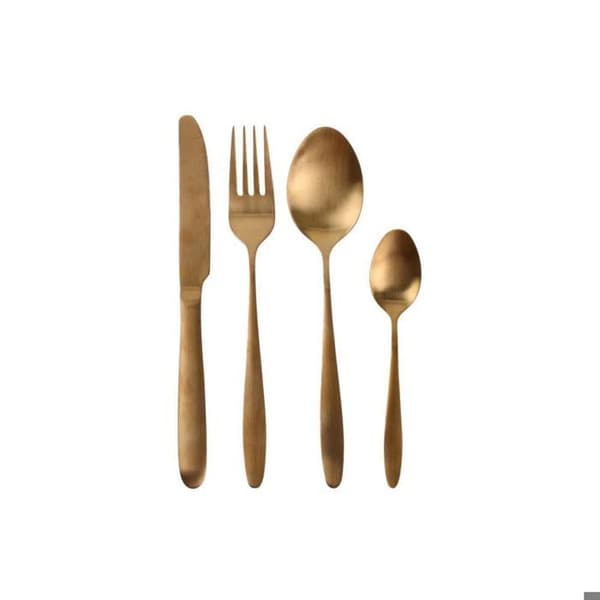 Bestickset för 16 kuvert - Home Deco Factory - Rostfritt stål - Koppareffekt - Box H 24,5 cm
