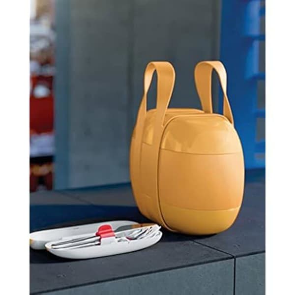 Alessi Food à Porter SA04S3 G - Set med Resesilver av Rostfritt Stål 18/10 med Hölje i Termoplastisk Harpiks