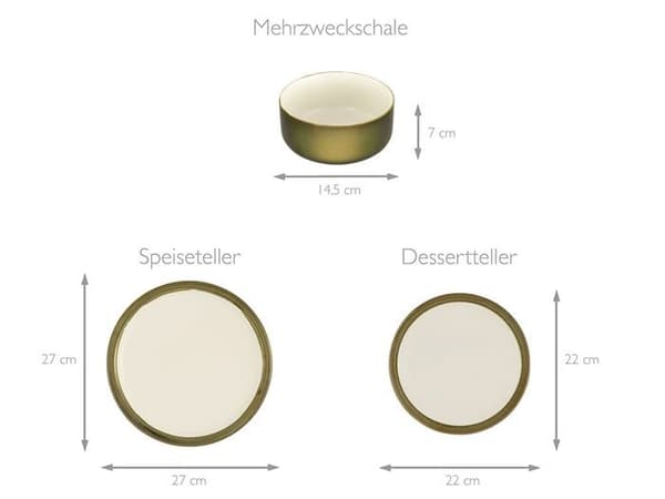 Komplett service - Skapabar bordsservering - 23591 - , , Serie MODERN INDUSTRIAL, vit, Geschirrset, Kassaset 12 teilig