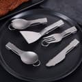 Miniatyrbillede 2 af 5: Ren titanium foldeske, gaffel og spisepinde til udendørs brug, bærbart camping-, picnic- og rejseudstyr