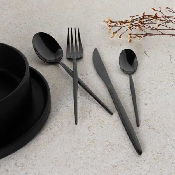 Bestickset - BERLINGERHAUS - BH-3069 - 24 bitar - Rostfritt stål - Blank svart
