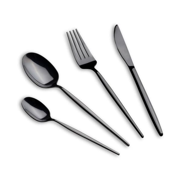 Bestickset - BERLINGERHAUS - BH-3069 - 24 bitar - Rostfritt stål - Blank svart
