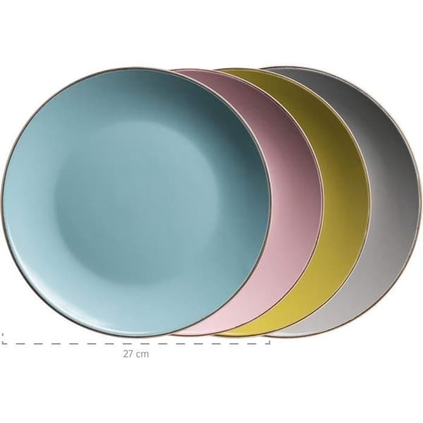 MÄSER Metallic Rim Servis för Bord Modern för 4 Personer, 16 Delar, Flerfärgad