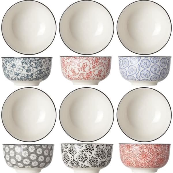 Delirio service 24 stycken: 6 platta tallrikar D23,5cm + 6 desserttallrikar D19cm + 6 skålar D13*H7cm + 6 bägare 20Cl