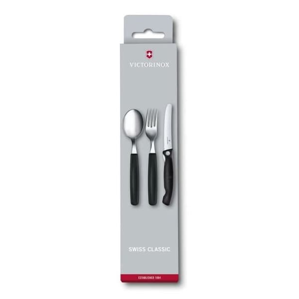 Bestickset - Victorinox - Swiss Classic - 3 delar - Rostfritt stål - Svart