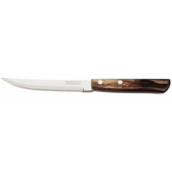 Tramontina Churrasco 29899-199 Stek/pizza bestickset, 12 st, 6 stekknivar och 6 stekgafflar, rostfritt stål