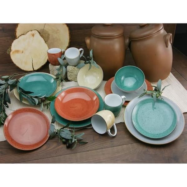 Servis av porslin - CreaTable - Vintage Nature VERONA - 16 delar - Porslin - Grön