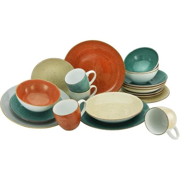 Servis av porslin - CreaTable - Vintage Nature VERONA - 16 delar - Porslin - Grön