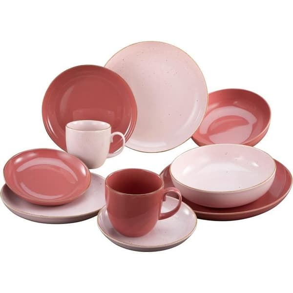 Set med porslin Creatable GIARDINO-TWO, 10 delar, röd terra och rosé
