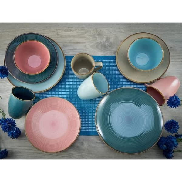 Servis av 16 delar i högkvalitativ stengods CreaTable Cosy Day