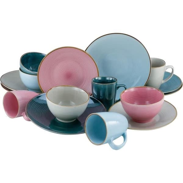 Servis i bordet - CreaTable - Cosy Day - 16 delar - Högkvalitativ stengods - Pastellfärger