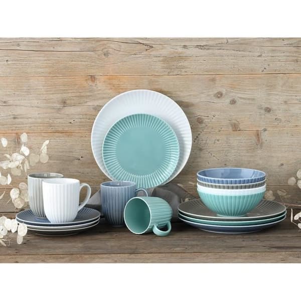 Ensemble de tallrikar CreaTable Serie ALLEGRA - Färger, service för 16 personer, Vit