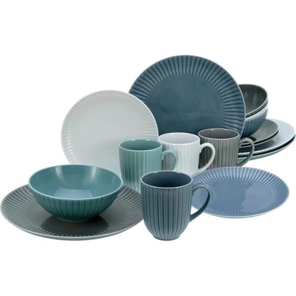 Ensemble de tallrikar CreaTable Serie ALLEGRA - Färger, service för 16 personer, Vit