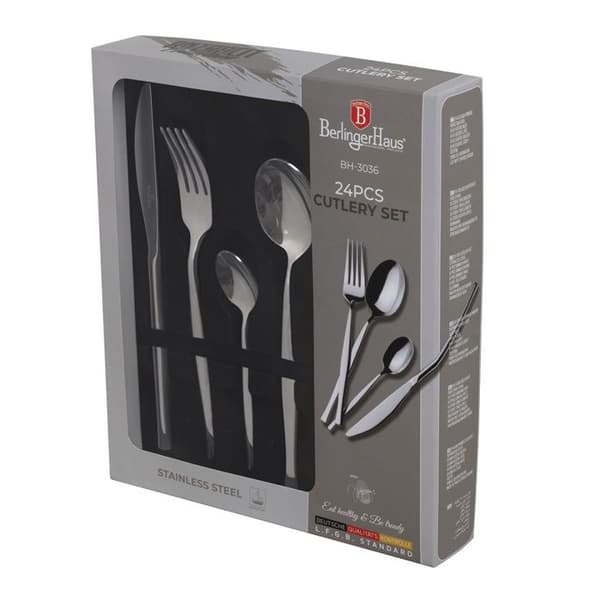 BESTICK 24 DELAR BERLINGER HAUS BH-3036 BLANKT