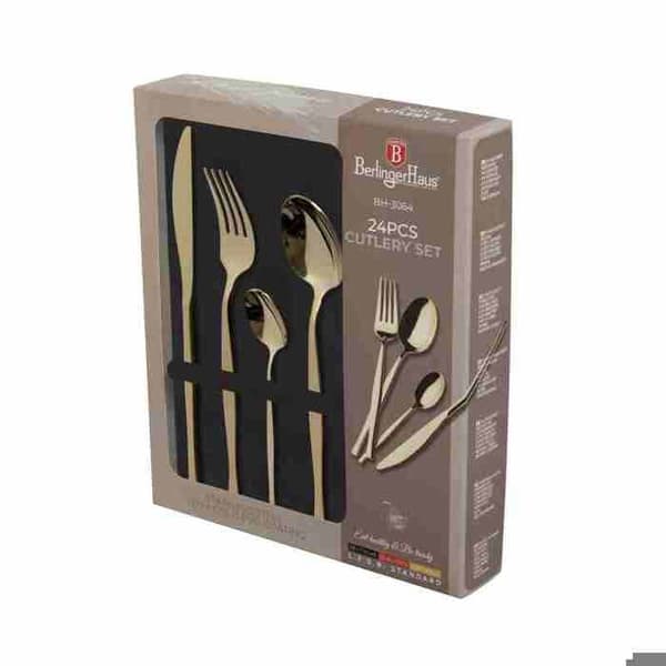 BERLINGERHAUS Set av bestick i rostfritt stål 24 delar polerad Champagne BH-3064
