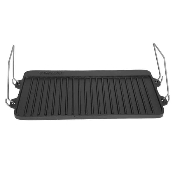 Grillplatta - KINGHOFF - KH-1262 - Högkvalitativ gjutjärn - Dubbel sida - 44 x 24 x 2 cm