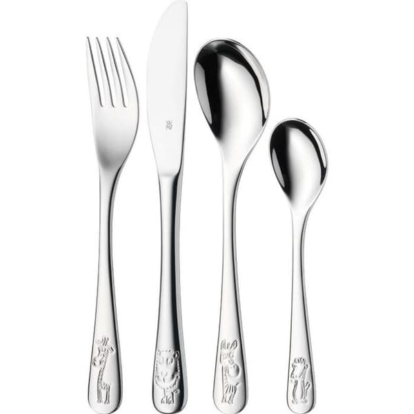 Barnbestickset - WMF - SAFARI - Rostfritt stål - 4 delar - Tål maskindisk