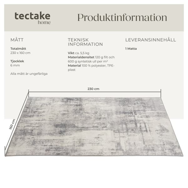 Matta Nadira, kort lugg - 160 x 230 cm