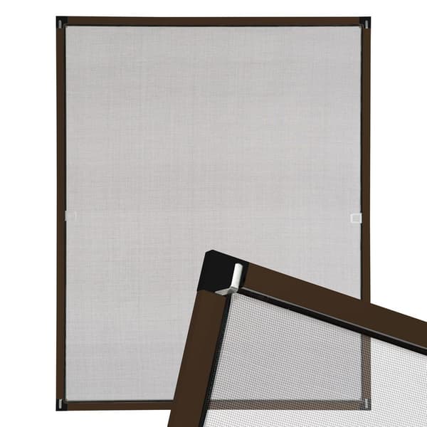Insektnet til vindue - 100 x 120 cm,brun