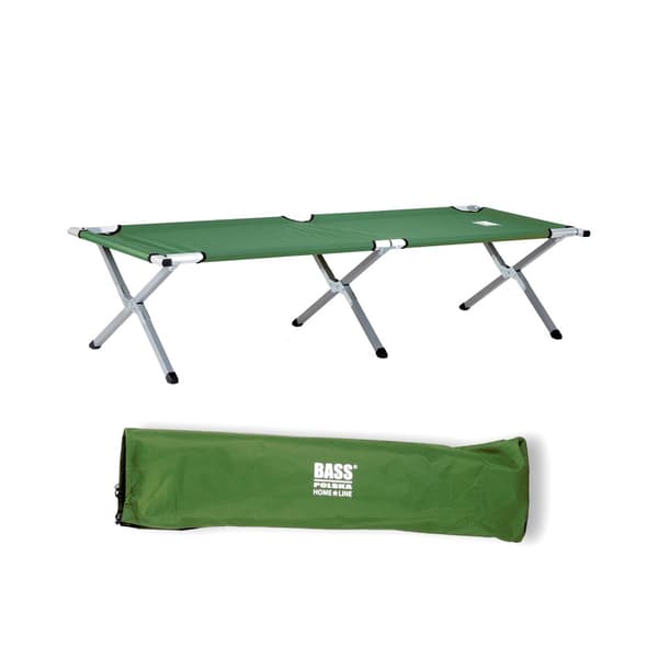 Sammenklappelig campingseng med betræk, 190 x 70 x 45 cm, grøn