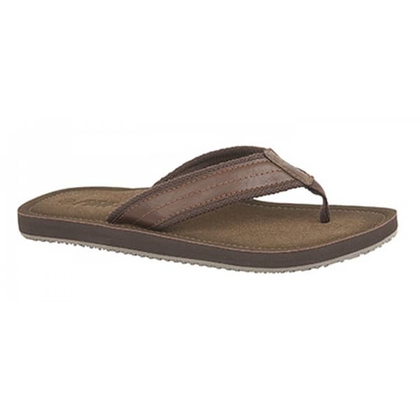 PDQ Mens Toe Post Mule Flip Flops Brown 8 UK
