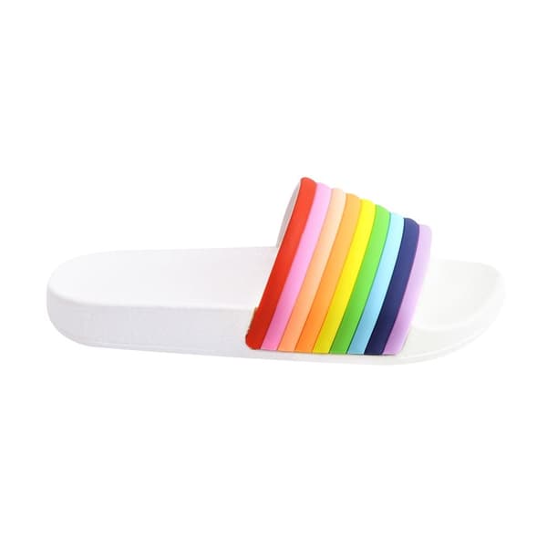 Childrens Girls Rainbow Sliders White 10 Child UK