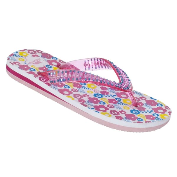 Trespass Childrens Girls Eolas Flip Flops Floral Print 10 Child UK