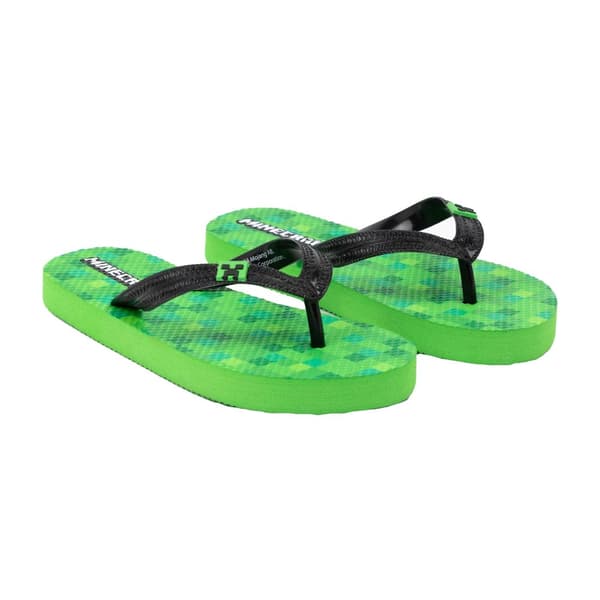 Minecraft Childrens/Kids Creeper Flip Flops