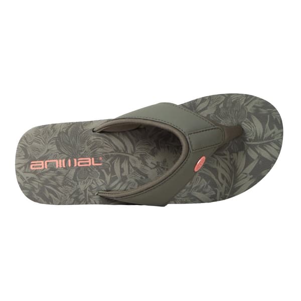 Animal Womens/Ladies Swish - återvunna flip-flops med bladmönster