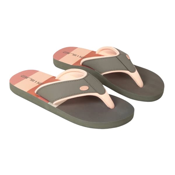 Animal Womens/Ladies Swish Contrast Detail Recycled Flip Flops Light Khaki 8 UK