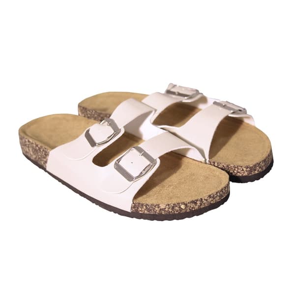 Sandrocks Womens/Ladies Double Buckle Sandals Cream 3 UK
