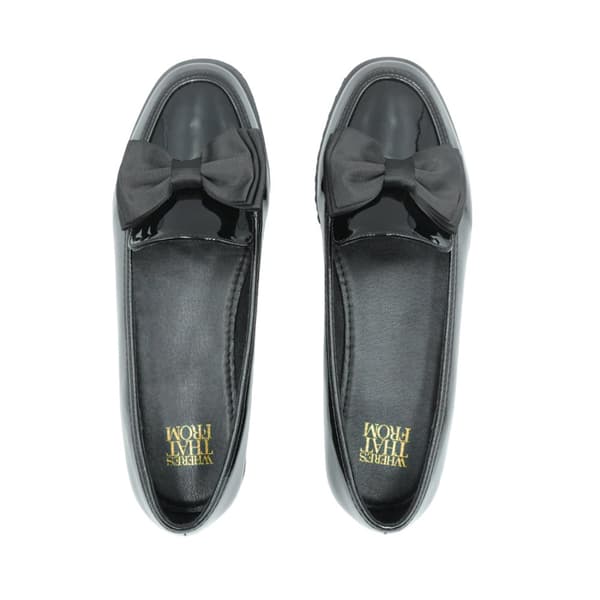 Where's That From Womens/Ladies Alpha Bow Slip-on Loafers