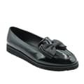 Miniatyrbilde 1 av 3: Where's That From Womens/Ladies Alpha Bow Patent Faux Leather Wide Loafers