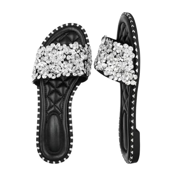 Where's That From Womens/Ladies Belle Sparkle Diamante Flat Sliders