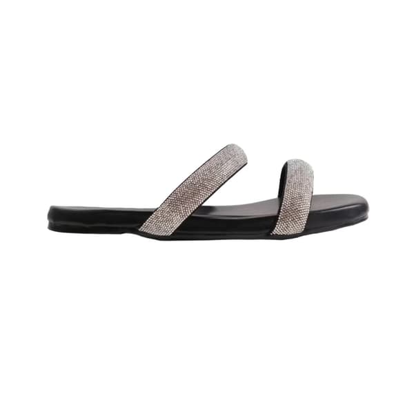 Where's That From Womens/Ladies Yakirah Diamante Faux Leather Flatform Sliders