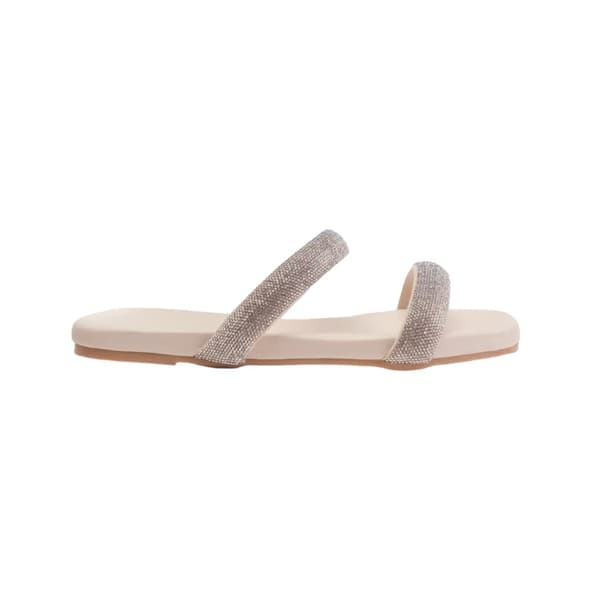 Where's That From Womens/Ladies Yakirah Diamante Faux Leather Flatform Sliders