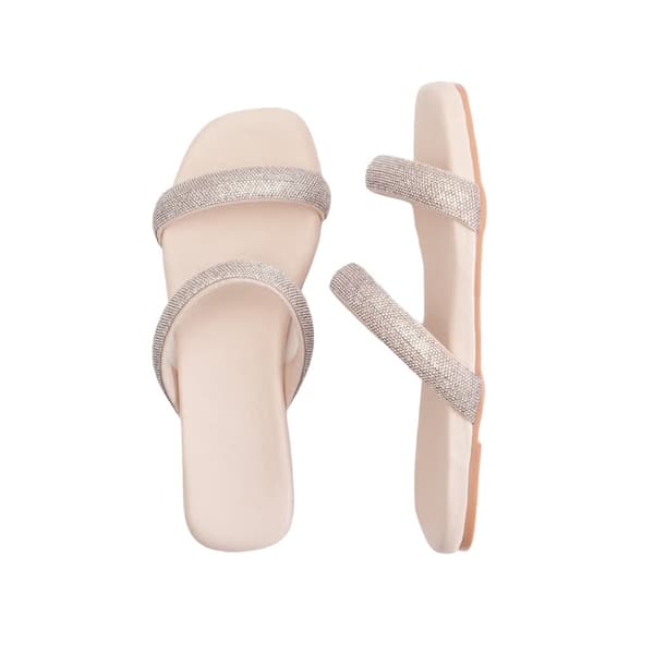 Where's That From Womens/Ladies Yakirah Diamante Faux Leather Flatform Sliders