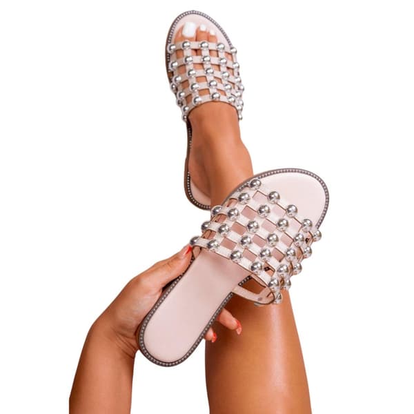 Where's That From Womens/Ladies Kellie Caged PU Wide Sliders