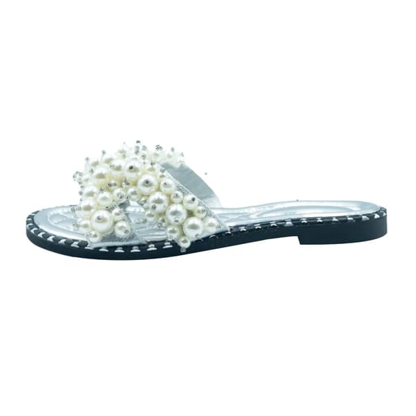 Where's That From Womens/Ladies Eve Pearl Flat Heel Sliders