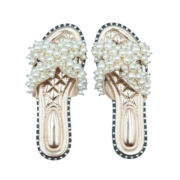 Where's That From Womens/Ladies Eve Pearl Flat Heel Sliders