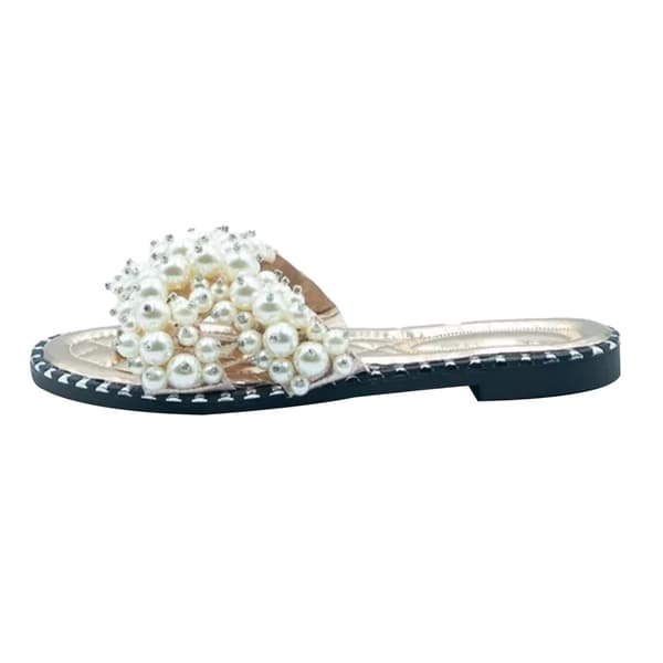 Where's That From Womens/Ladies Eve Pearl Flat Heel Sliders