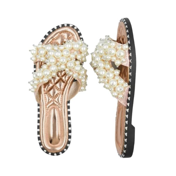 Where's That From Womens/Ladies Eve Pearl Flat Heel Sliders
