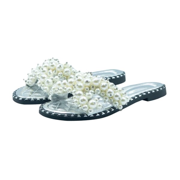 Where's That From Womens/Ladies Eve Pearl Flat Heel Sliders