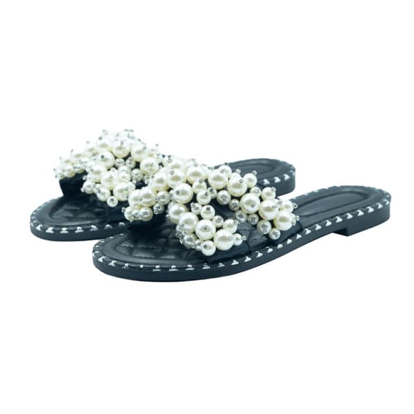 Where's That From Womens/Ladies Eve Pearl Flat Heel Sliders